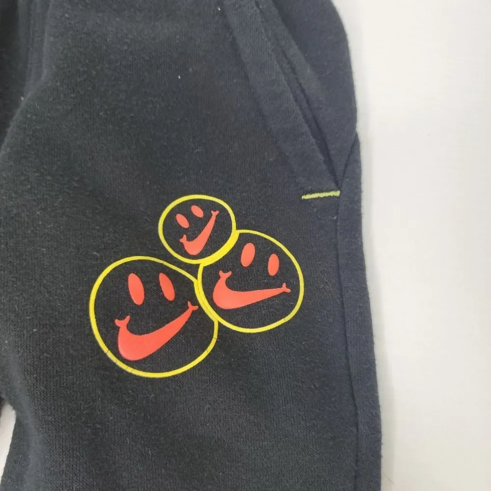 Nike Kids Toddler Size 2T Go the Extra Smiles Graphic Black Yellow Red Sweatpant